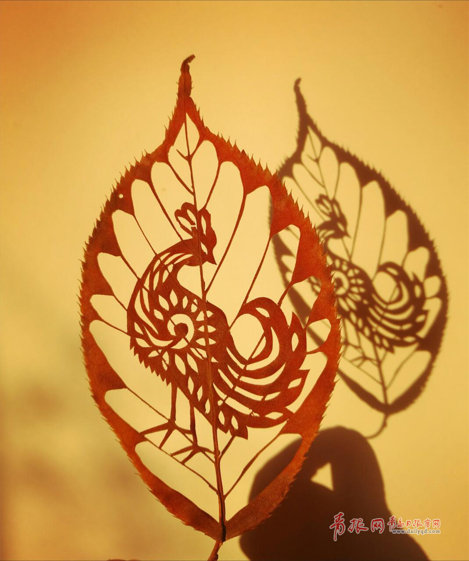 惟妙惟肖！青岛嫚树叶上作画留住秋天的尾巴