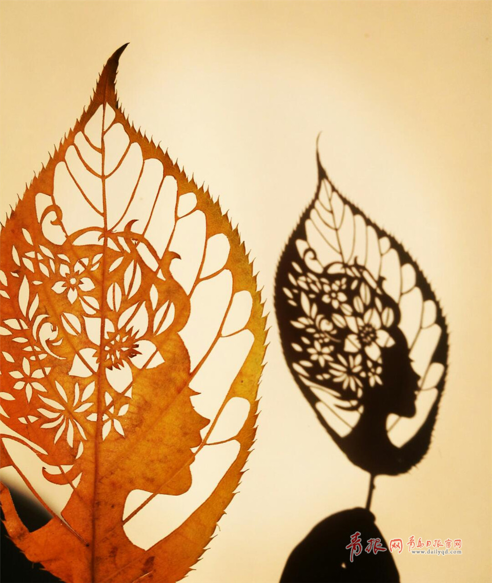 惟妙惟肖！青岛嫚树叶上作画留住秋天的尾巴