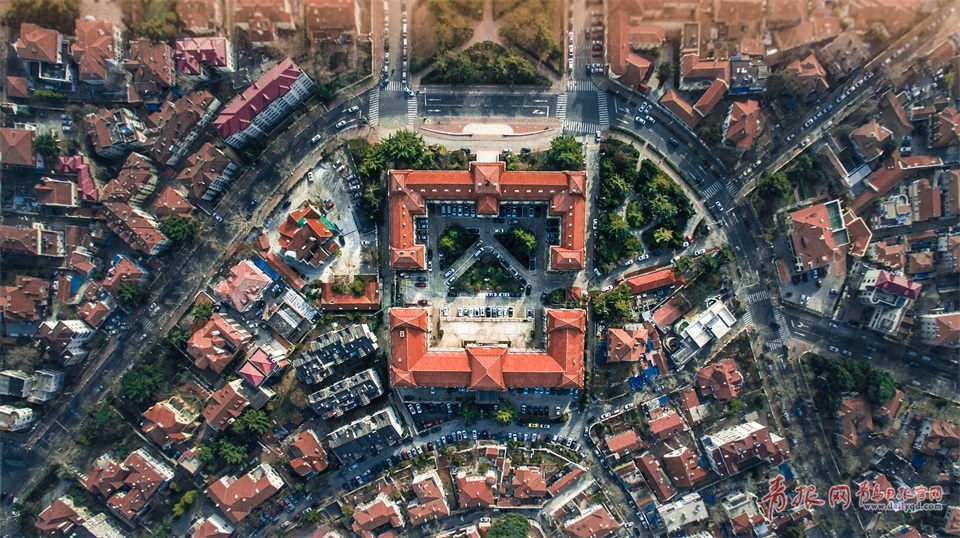 航拍胶澳总督府旧址