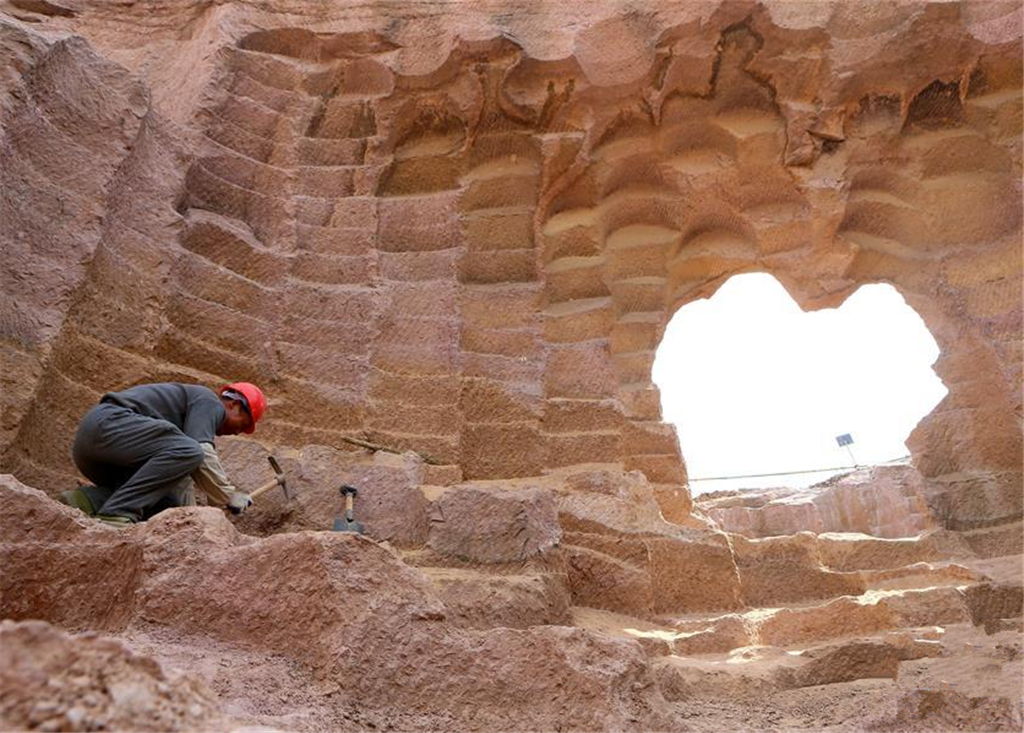 即墨现600多年历史石磨坑