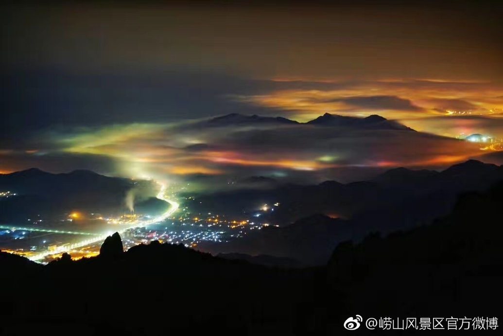 晒暮春崂山壮观云海 仙境盛景奇幻之美